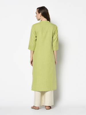 Green Cotton Straight kurti 2