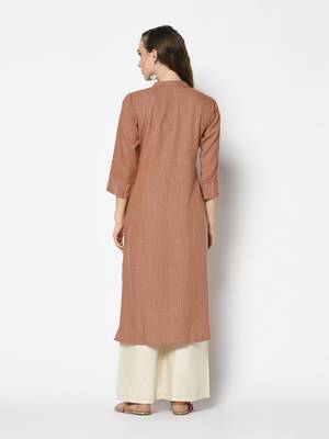 Brown Cotton Straight kurti 2