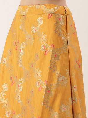 Red & Orange Silk Embroidered Semi- Stitched lehenga & Unstitched Blouse With Dupatta 2