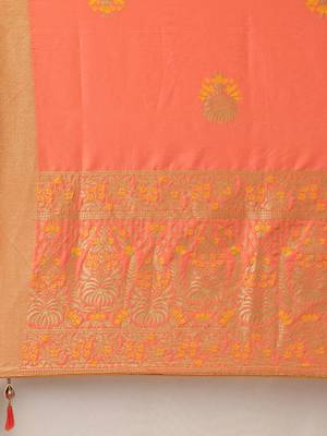 Red & Orange Silk Embroidered Semi- Stitched lehenga & Unstitched Blouse With Dupatta 4