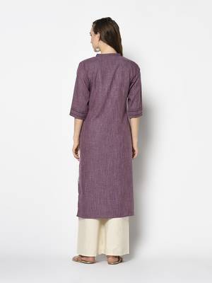  Purpal Silk Straight kurti 2