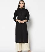 Black Cotton Straight kurti