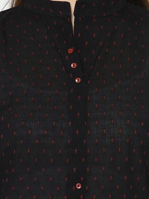 Black Cotton Straight kurti 4