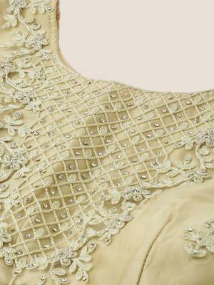 Olive Green color Net Embroidered Semi-Stitched Lehenga & Unstitched Blouse With Dupatta 3