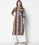 Multicoloured Cotton Straight kurti
