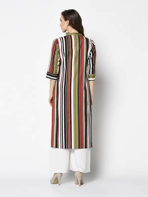 Multicoloured Cotton Straight kurti 2