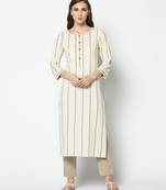 White Cotton Straight kurti