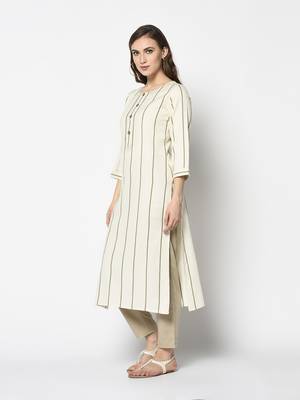 White Cotton Straight kurti 3
