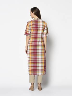 Multicoloured Cotton Straight kurti 2