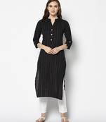 Black Cotton Straight kurti