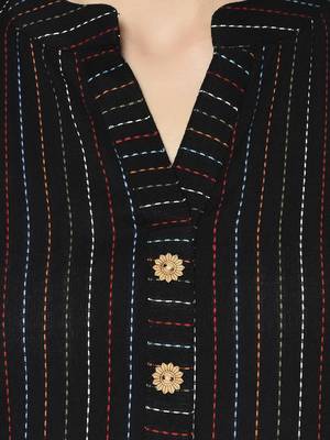 Black Cotton Straight kurti 4