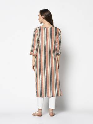 Multicoloured Cotton Straight kurti 2