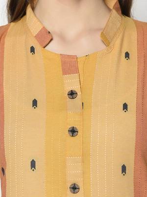 Orange Cotton Straight kurti 4
