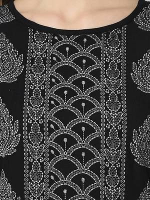 Black Cotton Straight kurti 4