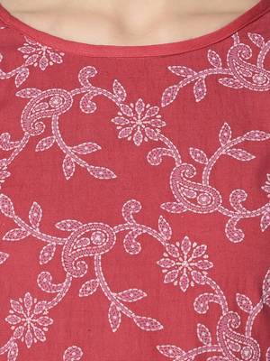 Pink Cotton Straight kurti 4