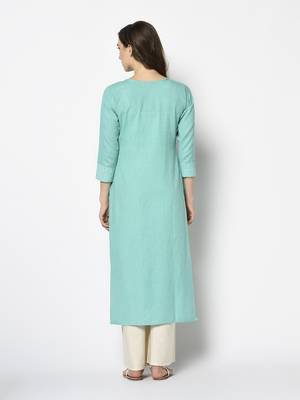 Blue Cotton Straight kurti 2