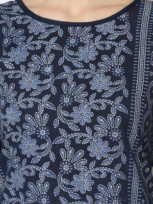 Navy Cotton Straight kurti 4