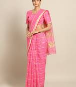 Pink Cotton Silk saree with blouse