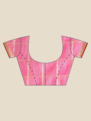 Pink Cotton Silk saree with blouse 3