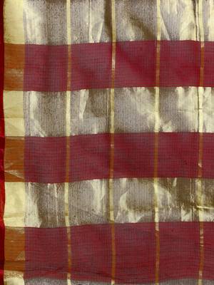 Burgundy Cotton Silk saree with blouse 5