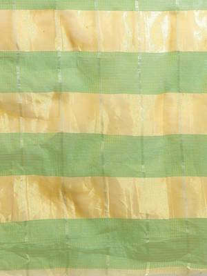 Parrot Green Cotton Silk saree with blouse 5