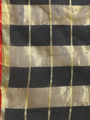 Black Cotton Silk saree with blouse 5
