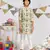 Cream Printed Silk Kurta with Off white Cotton Silk Churidar