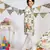 Stone Printed Silk Kurta with Off white Cotton Silk Churidar