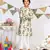 Mint Printed Silk Kurta with Off white Cotton Silk Churidar
