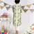Mint Printed Silk Kurta with Off white Cotton Silk Churidar