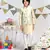 Grey Printed Silkmul Bandi with Stone Cotton Silk Kurta and Off white Cotton Silk Churidar