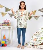 PS Kids by Payal Singhal Powder Blue Printed Silkmul Tunic