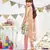 Cream Printed Crepe Kurta with Rose Pink Soft Net Churidar and Net Dupatta