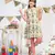 Cream Printed Crepe Kurta with Rose Pink Soft Net Churidar and Net Dupatta