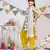 Cream Printed Crepe Short Kurta with Lime Green Silkmul Salwar and Cream Printed Chiffon Dupatta