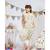 Cream Printed Crepe Crop Top with Low Crotch Pant and Attached Georgette Drape