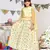 Cream Printed Silkmul Choli and Lehenga with Pale Yellow net Dupatta