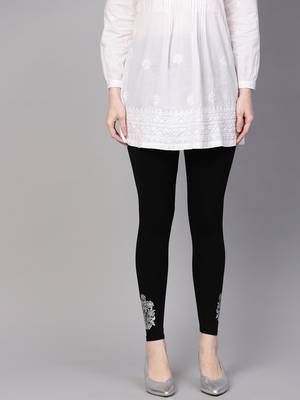 Pinksky Black printed cotton leggings 1