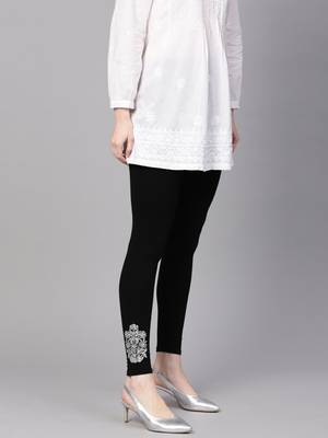 Pinksky Black printed cotton leggings 4