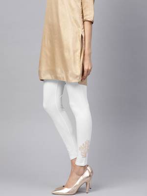 Pinksky White printed cotton leggings 4