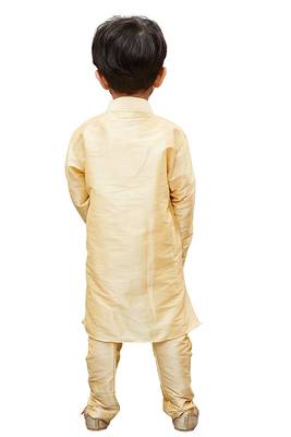 fourfolds boy's gold kurta and pyjama set 2