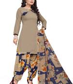 Grey printed crepe salwar