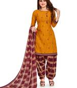 Mustard printed crepe salwar