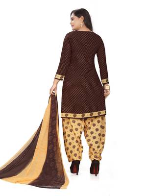 Brown printed crepe salwar 2