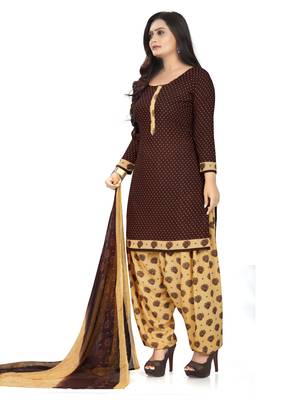 Brown printed crepe salwar 3