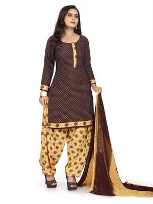 Brown printed crepe salwar 4