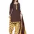 Brown printed crepe salwar