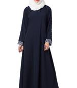 MRC Women A-line simple abaya Crepe Solid Abaya With Hijab