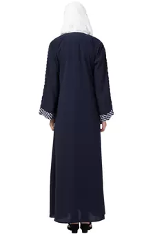 MRC Women A-line simple abaya Crepe Solid Abaya With Hijab