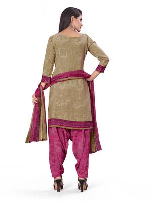 Beige printed crepe salwar 4
